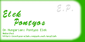 elek pontyos business card